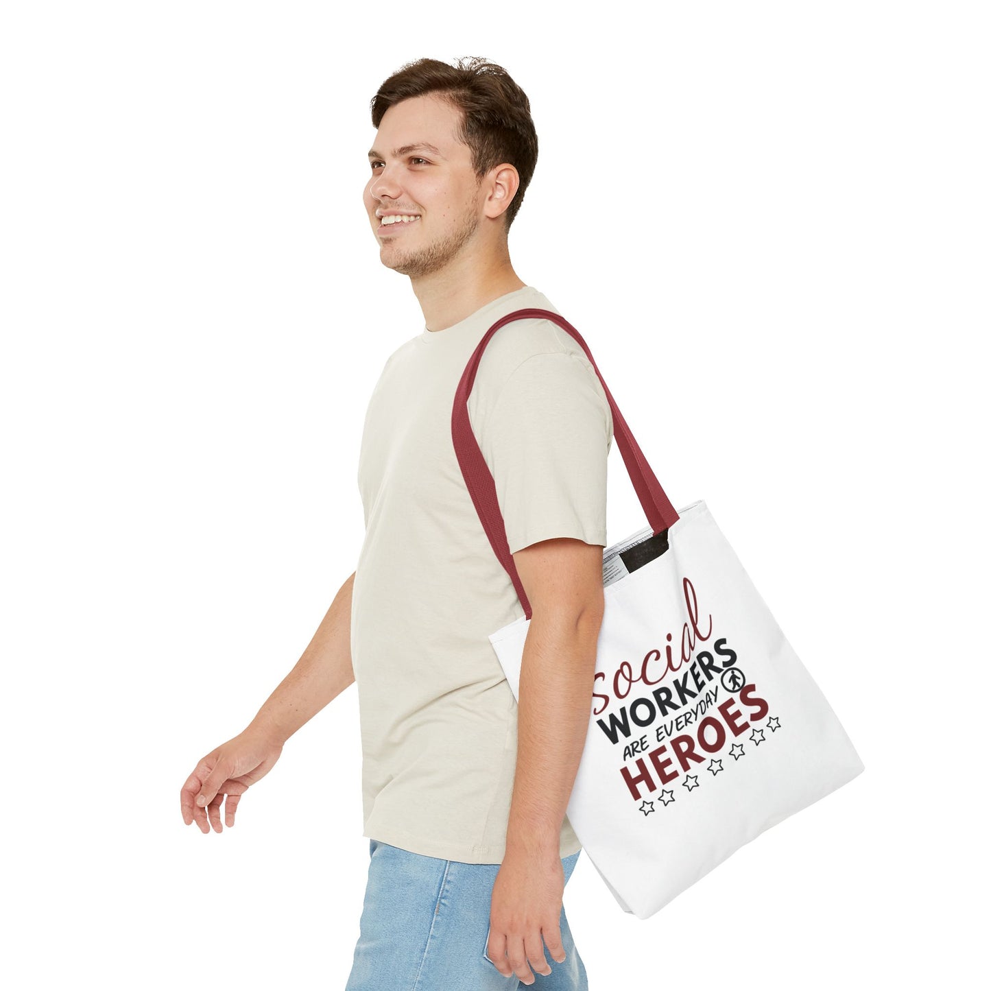 Social Worker Tote Bag — "Social Workers Are Everyday Heroes" / "Social Worker Change the World" Reusable Gift