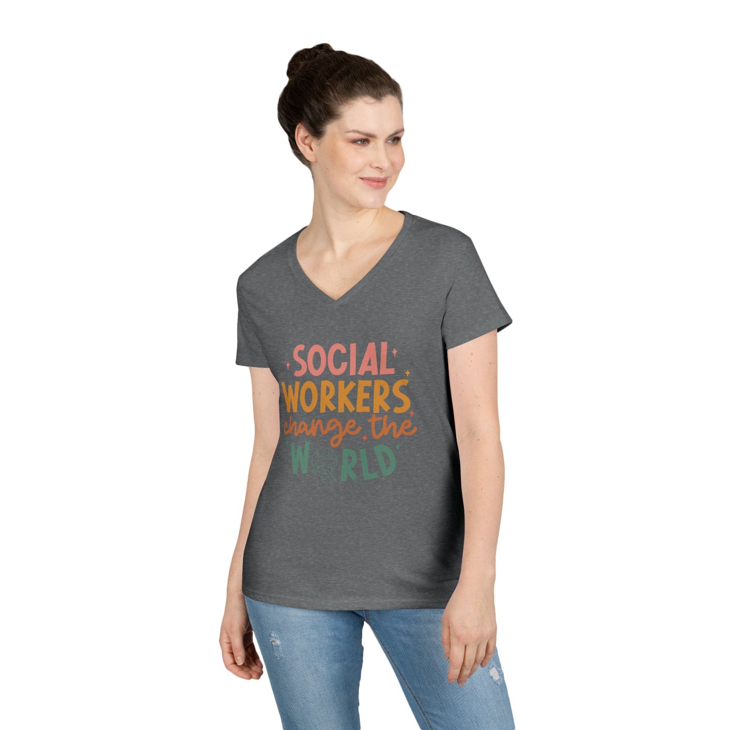 Social Workers Change the World V-Neck Tee