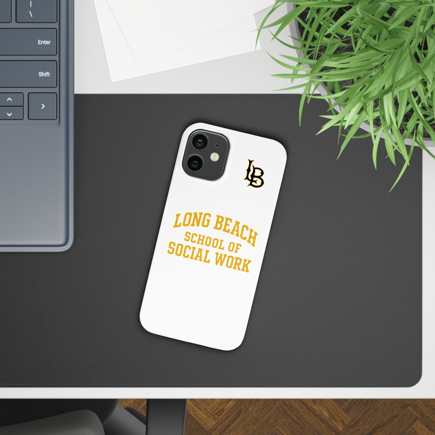 Long Beach State University - Slim I-Phone Case - School of Social Work (White