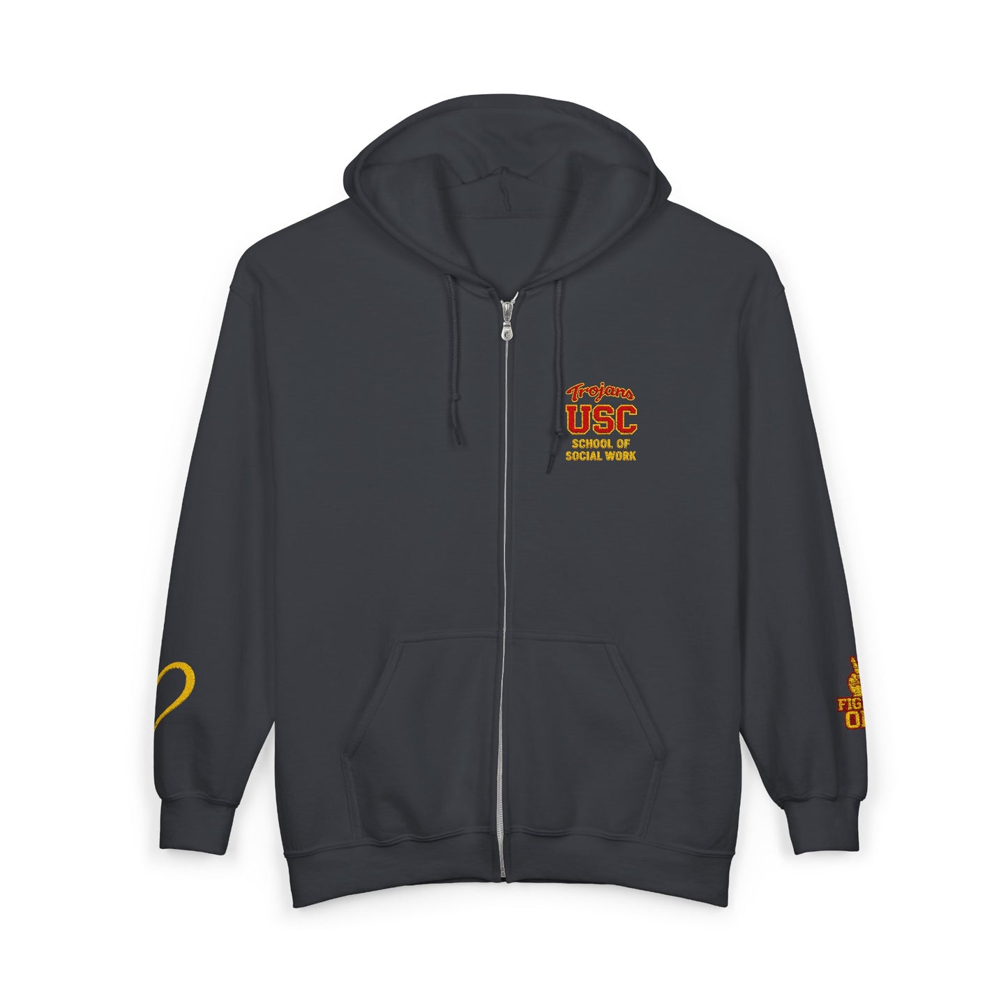 USC School of Social Work -Unisex Heavy Blend™ Full Zip Hooded Sweatshirt - Ultimate Comfort for Fans