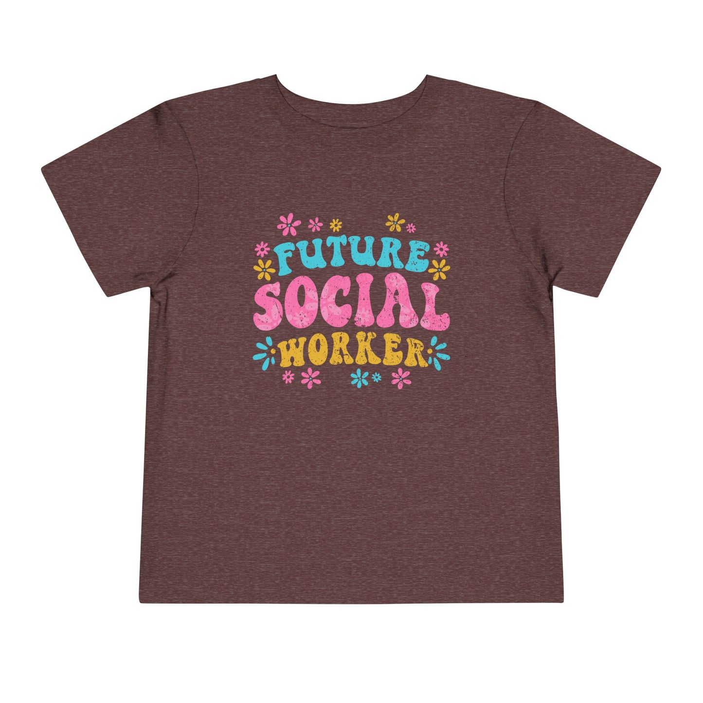 Toddler Tee - "Future Social Worker" Colorful Floral Graphic