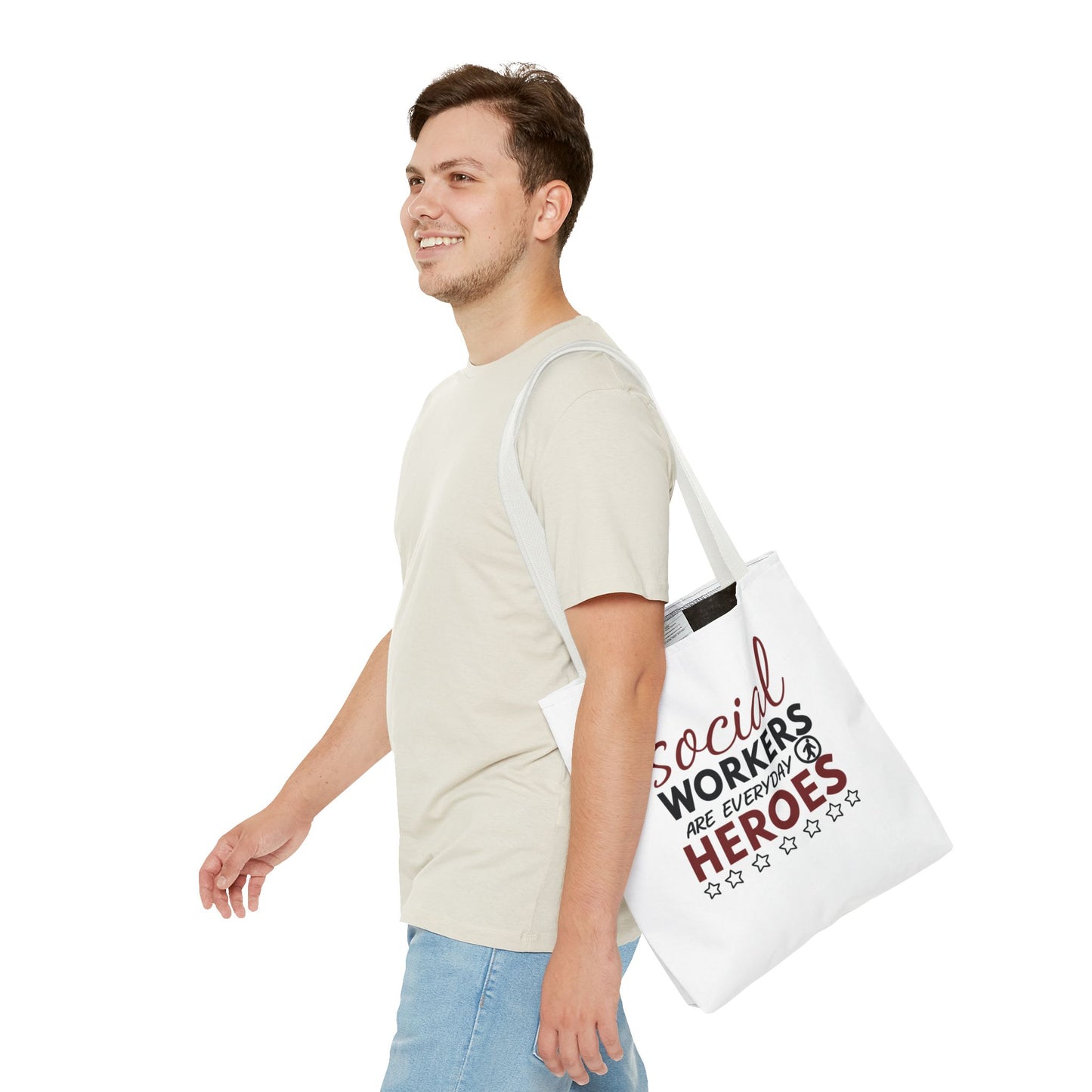 Social Worker Tote Bag — "Social Workers Are Everyday Heroes" / "Social Worker Change the World" Reusable Gift