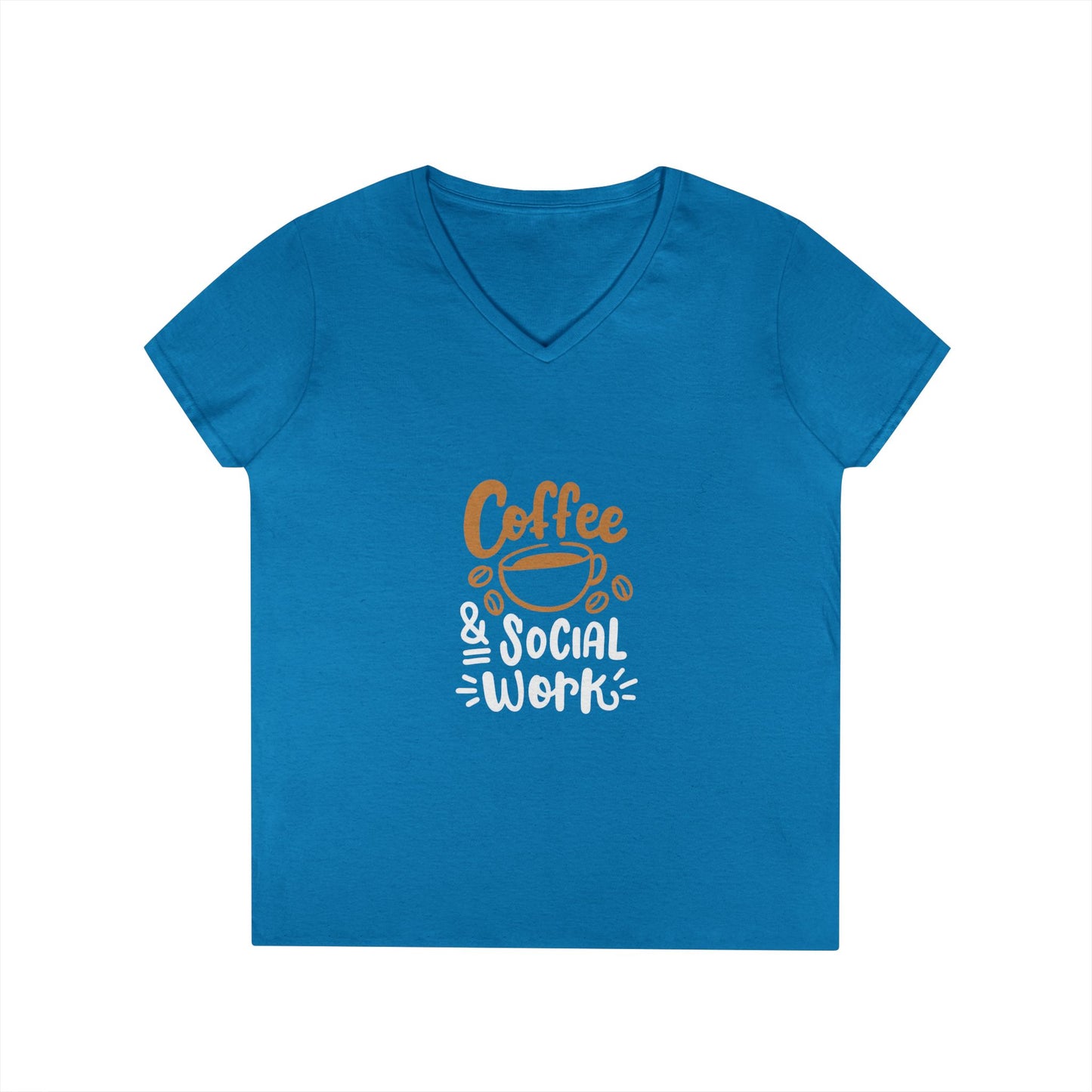 Coffee & Social Work V-Neck Tee — Funny Social Worker Shirt