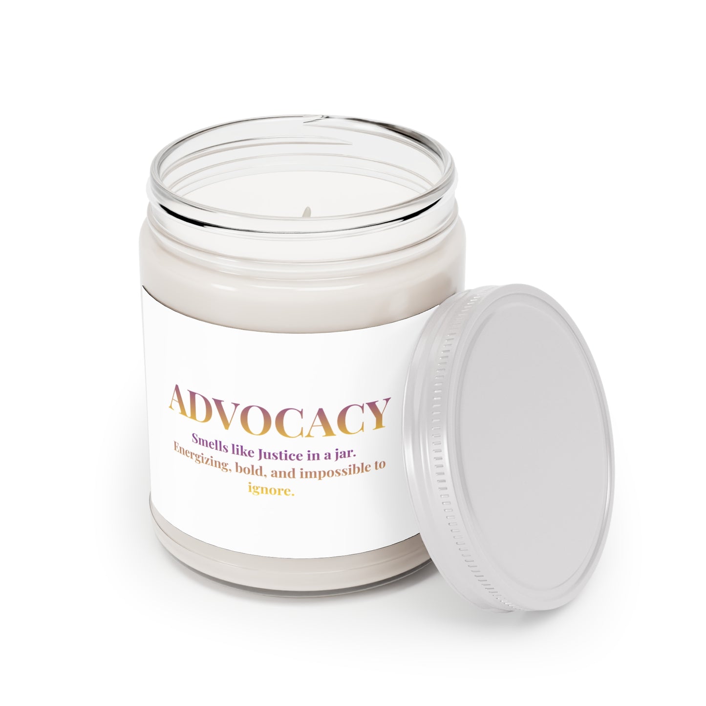 Advocacy Scented Soy Candle — 9oz 'Smells like Justice in a Jar' Jar Candle