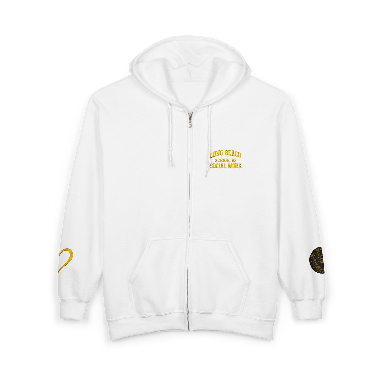 Cal State Long Beach- School of Social Work -Unisex Heavy Blend™ Full Zip Hooded Sweatshirt - Ultimate Comfort for Fans