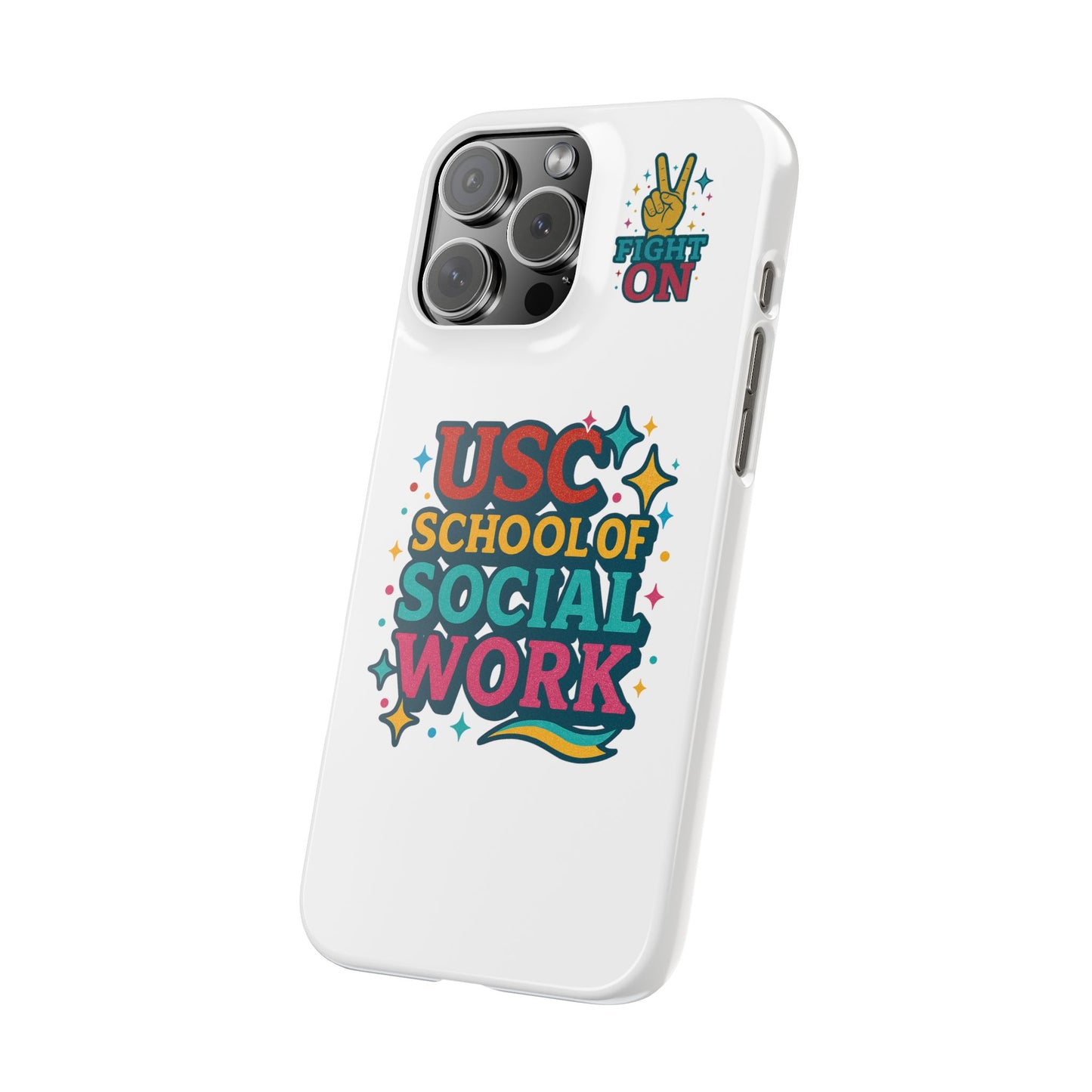 USC Trojans Slim I-Phone Case - School of Social Work - Glitter Style