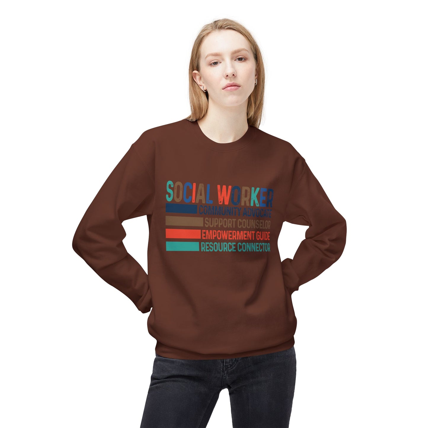 Social Worker Crewneck Sweatshirt — Retro & Fun Design