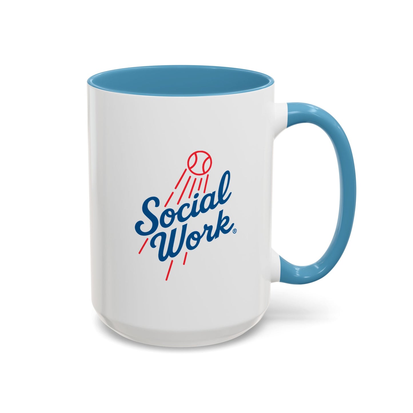 Social Work Baseball Coffee Mug — Retro Script Accent 15oz