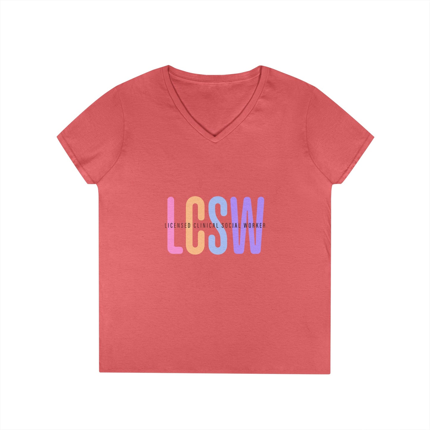 LGBTQ+ Pride Pastel Ombre 'LCSW' V‑Neck Tee — Pride Shirt