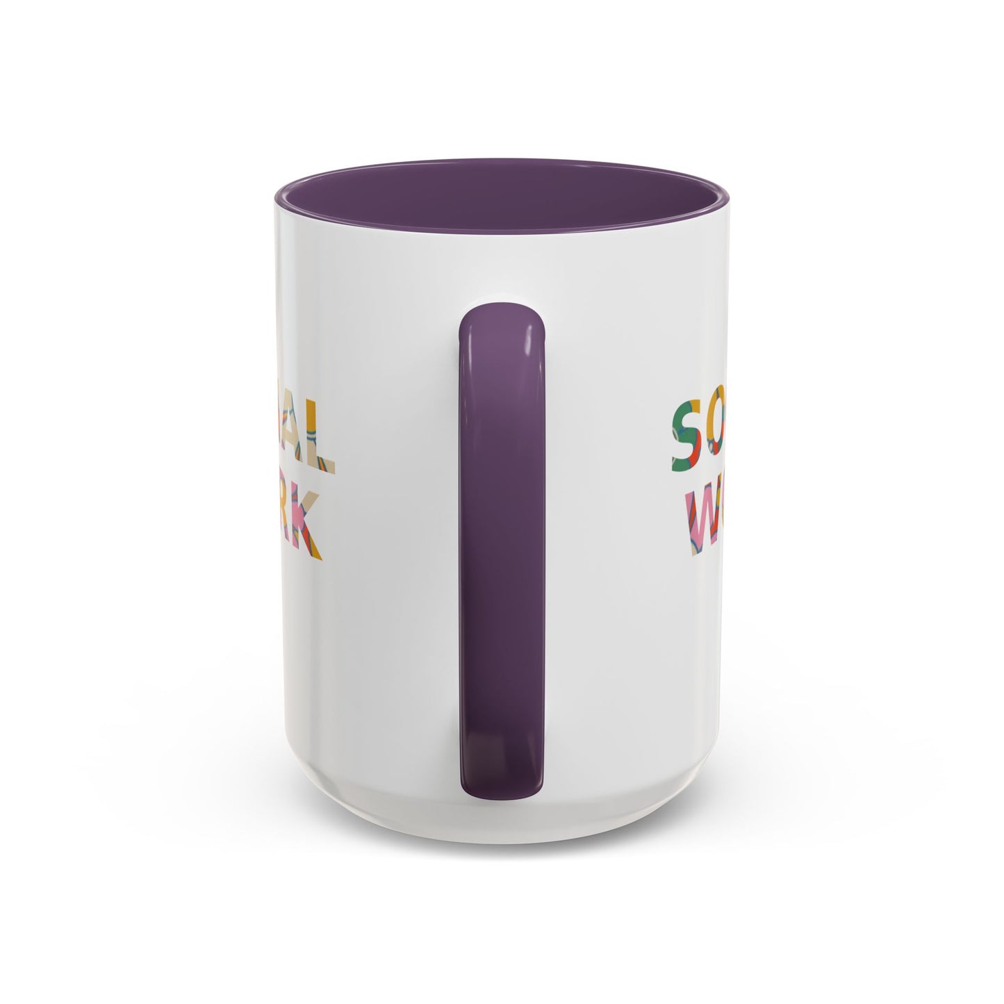Social Work "Flower Letters" -Accent Mug - 15oz