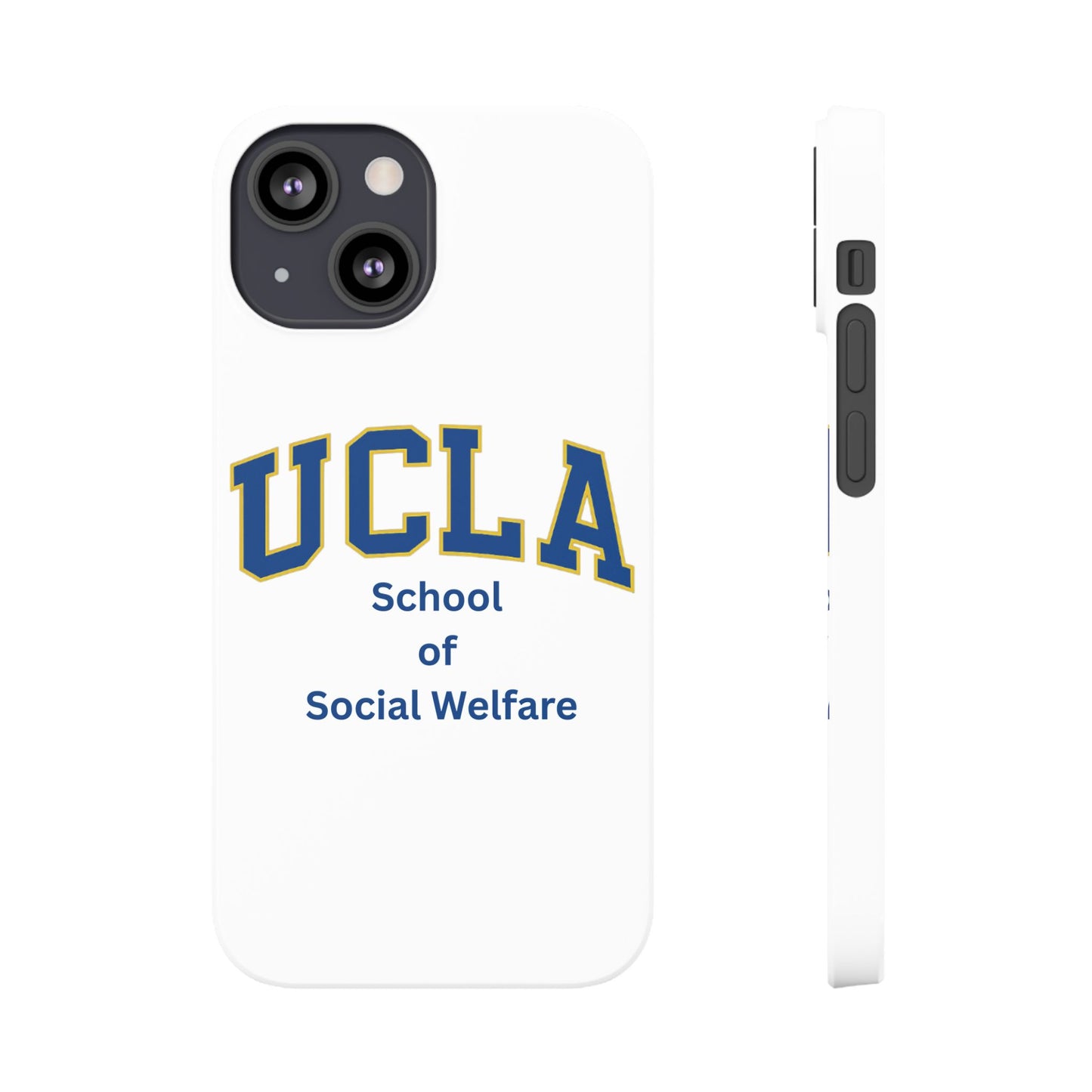 UCLA Slim I-Phone Case - School of Social Welfare-Text Logo (White)