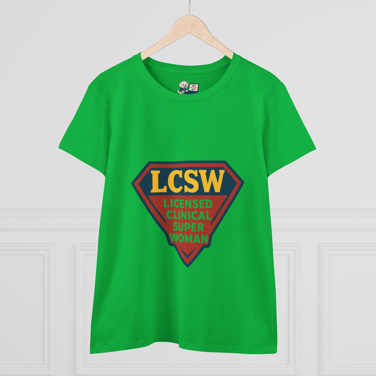 LCSW = Licensed Clinical Super Woman Tee – Saving the World, One Session at a Time Women's Midweight Cotton T-Shirt - Social Work