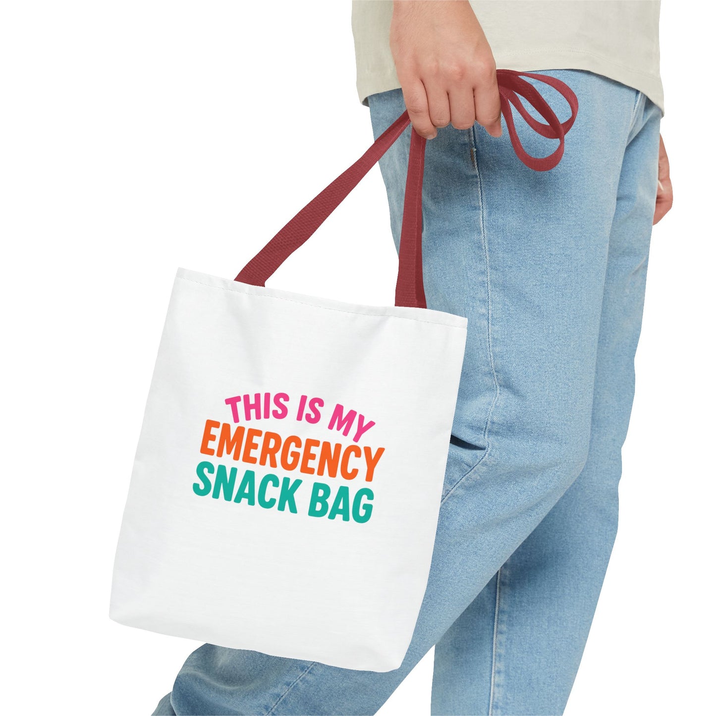 Snack Emergency Tote Bag — "This Is My Emergency Snack Bag" Cute Grocery/Everyday Carry (Social Work/Mental Health)