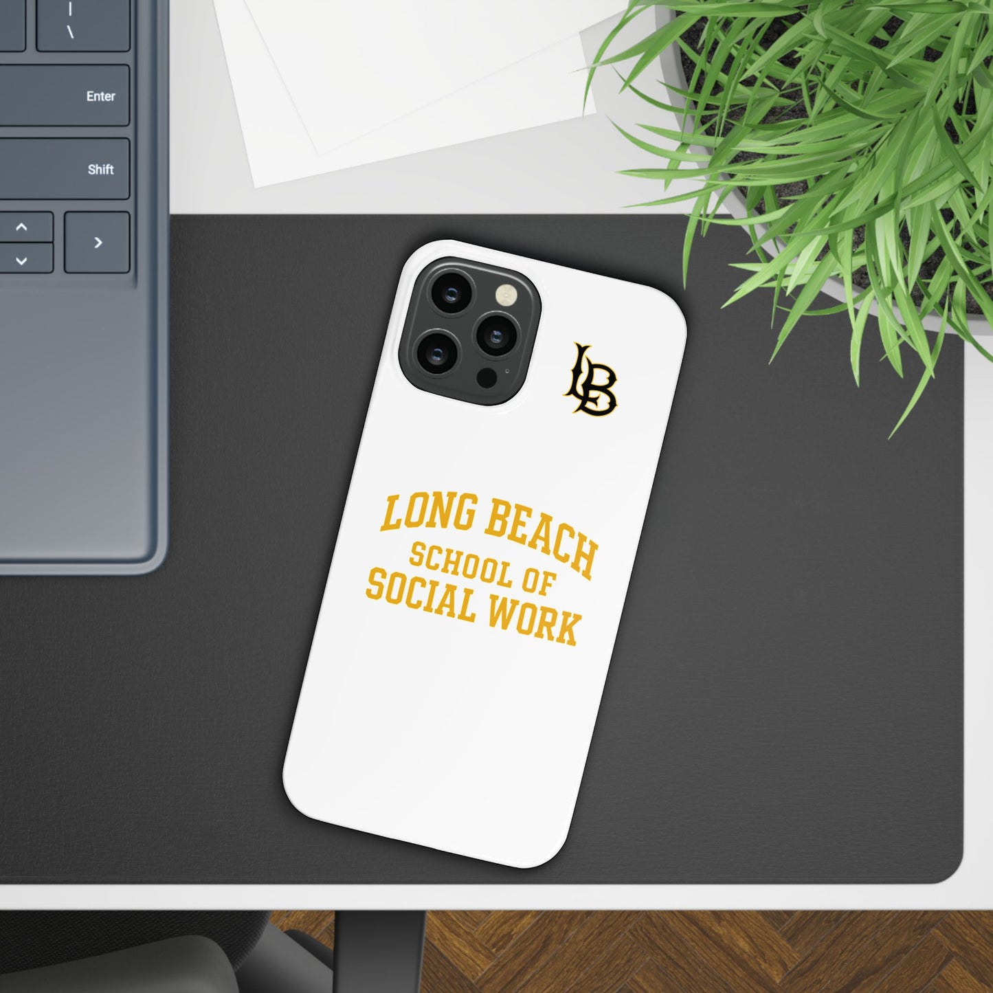 Long Beach State University - Slim I-Phone Case - School of Social Work (White