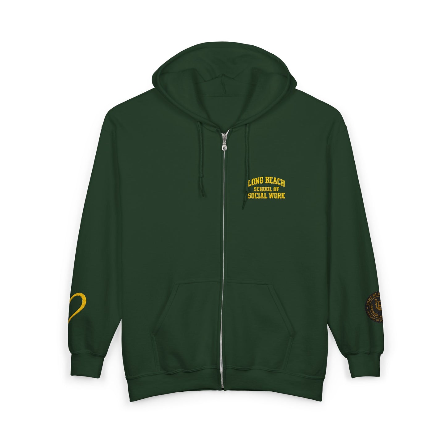 Cal State Long Beach- School of Social Work -Unisex Heavy Blend™ Full Zip Hooded Sweatshirt - Ultimate Comfort for Fans