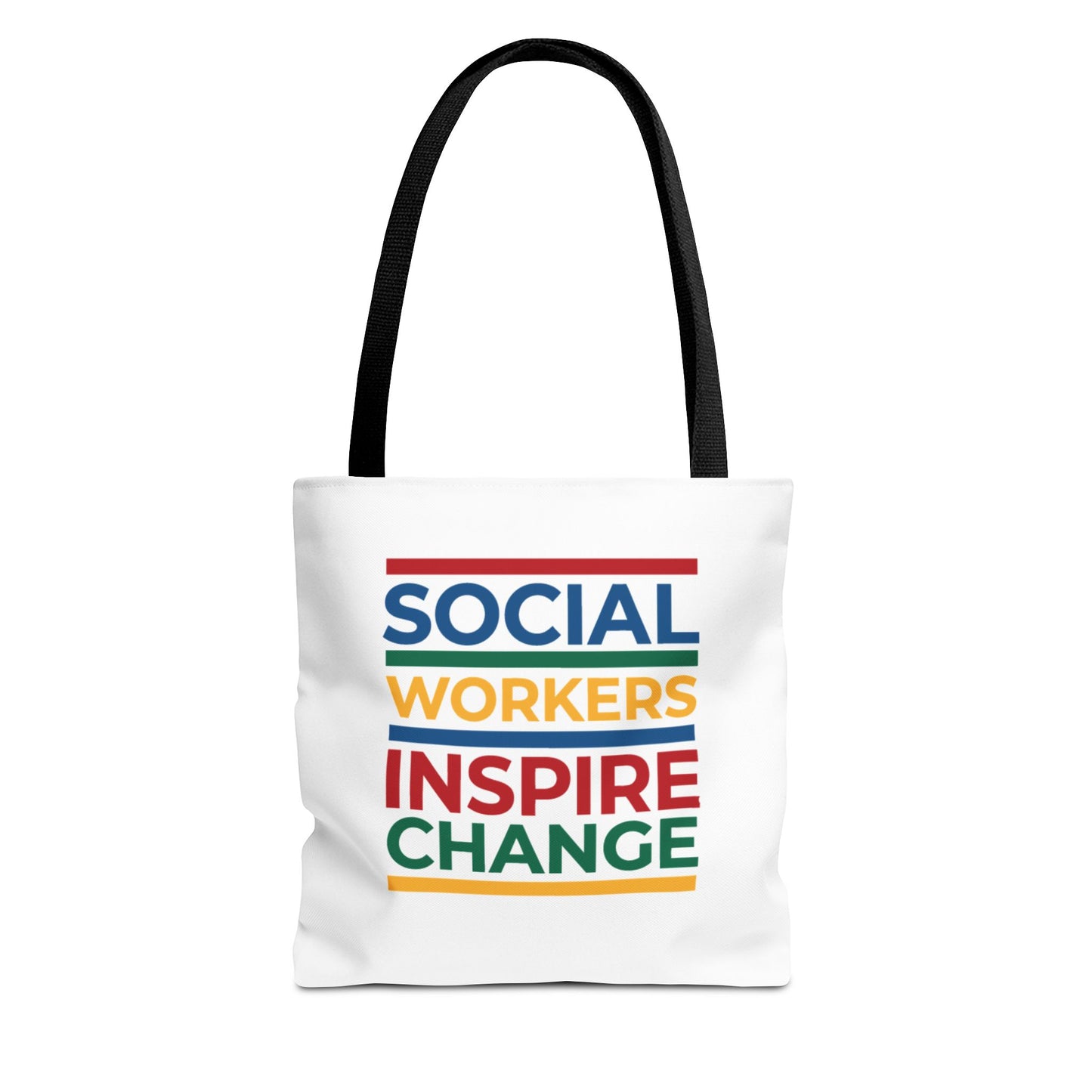 Social Worker Tote Bag — Inspirational "Social Workers Inspire Change" Two Side Design