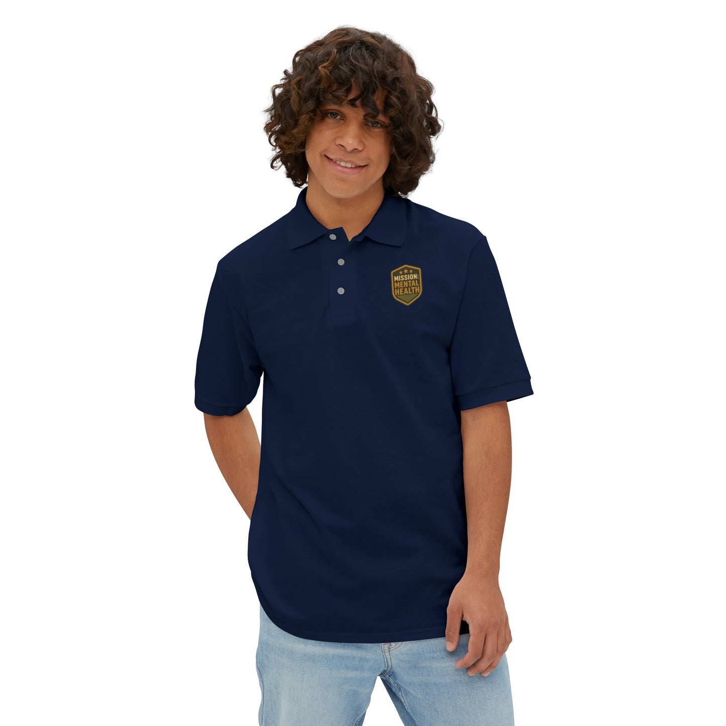 Military Social Work "Operation Mental Health" -Classic Men's Piqué Polo with Emblem