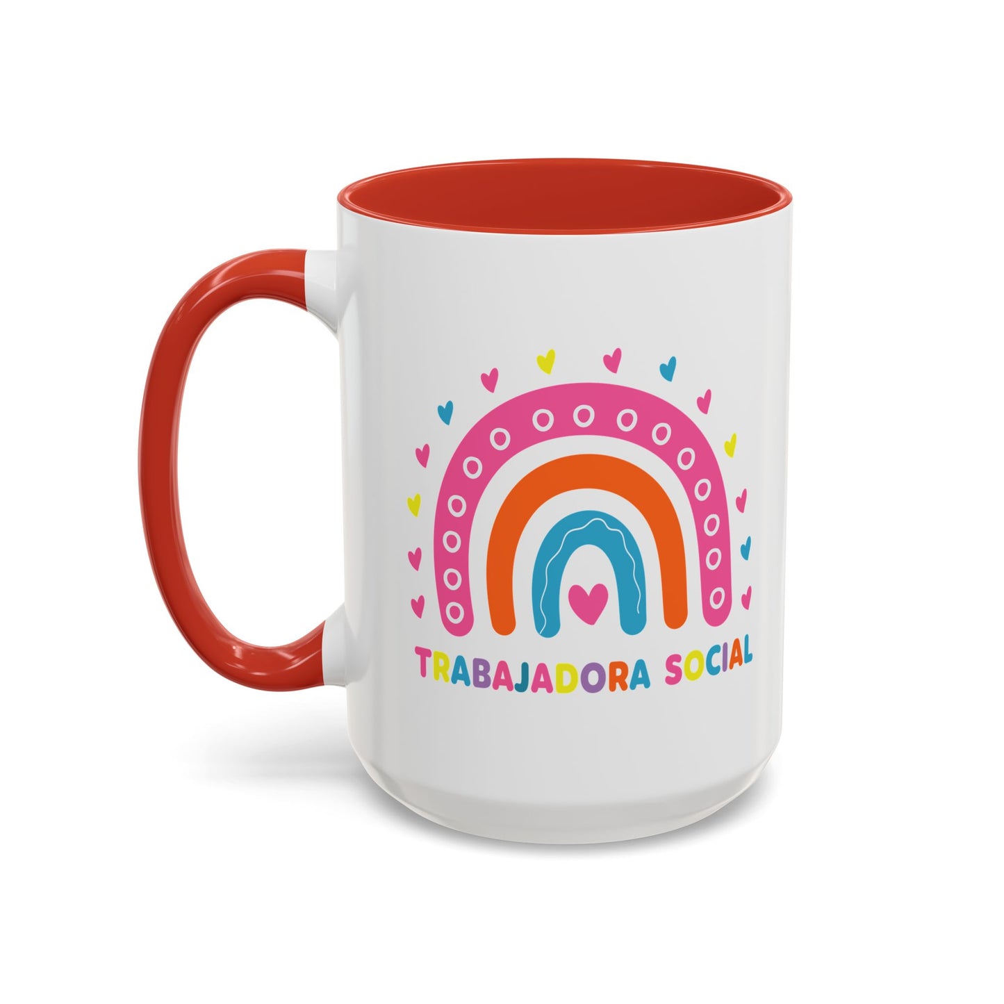 Accent Coffee Mug - 'Trabajadora Social' Colorful Rainbow Social Worker Gift (15 oz)