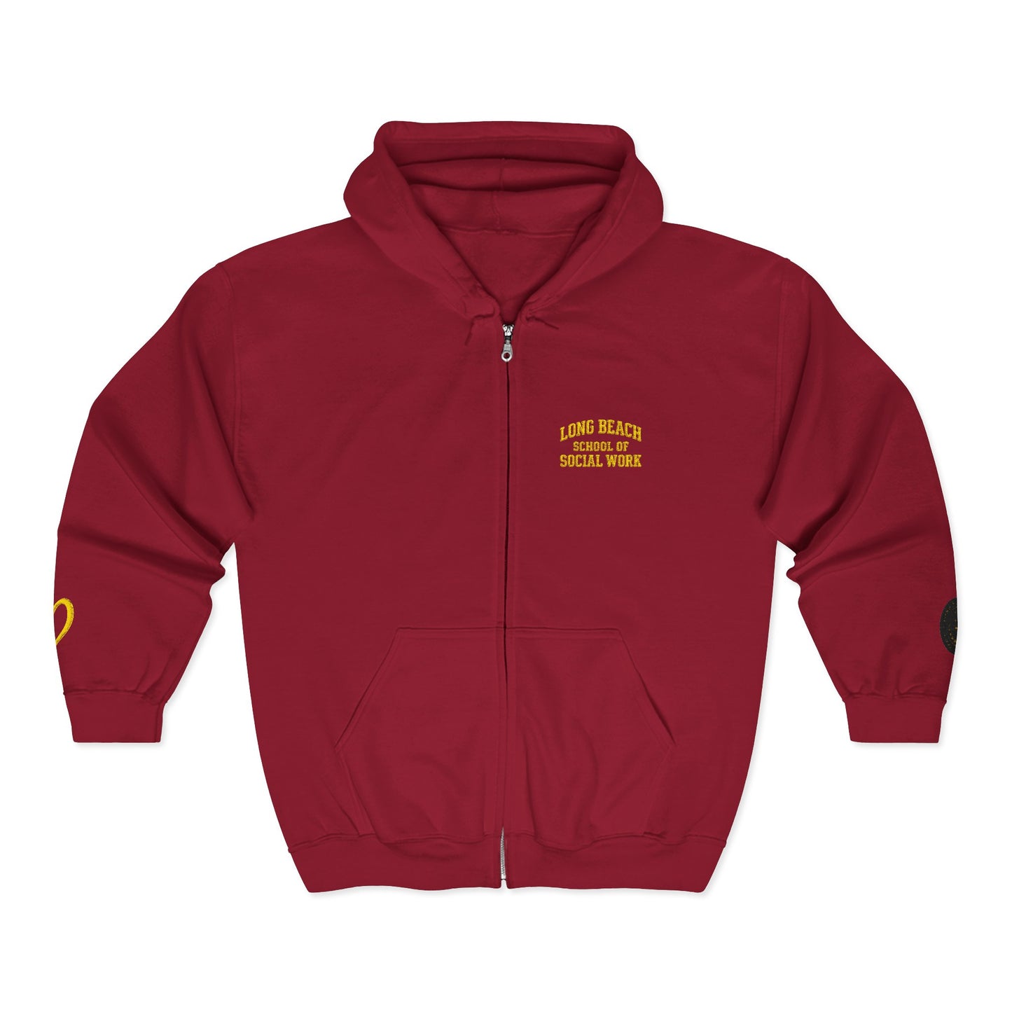 Cal State Long Beach- School of Social Work -Unisex Heavy Blend™ Full Zip Hooded Sweatshirt - Ultimate Comfort for Fans